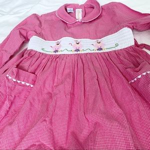 3 little pigs Smocked Dress 4T